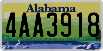 AL license plate 4AA3918