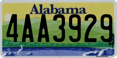 AL license plate 4AA3929