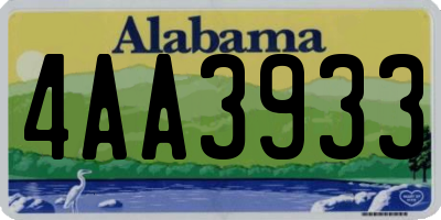 AL license plate 4AA3933