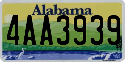 AL license plate 4AA3939