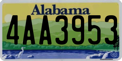 AL license plate 4AA3953