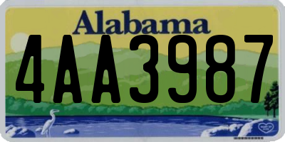 AL license plate 4AA3987