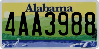 AL license plate 4AA3988