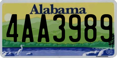 AL license plate 4AA3989