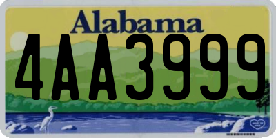 AL license plate 4AA3999