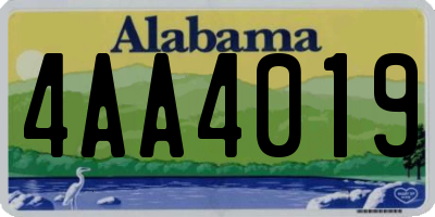 AL license plate 4AA4019