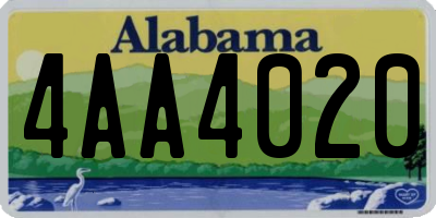 AL license plate 4AA4020