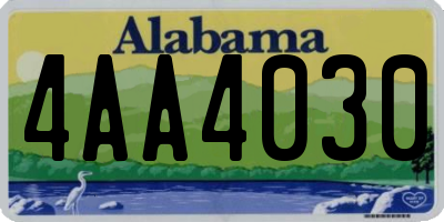 AL license plate 4AA4030
