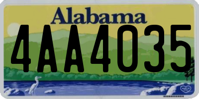 AL license plate 4AA4035