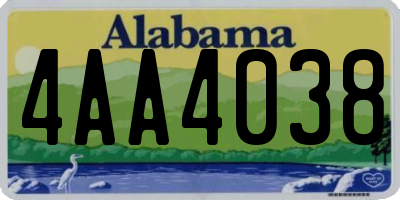 AL license plate 4AA4038