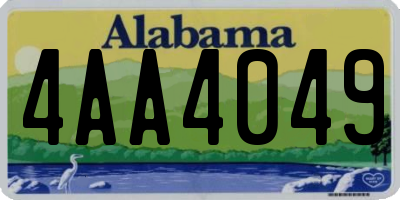 AL license plate 4AA4049
