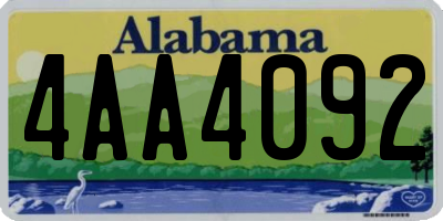 AL license plate 4AA4092