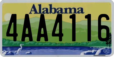 AL license plate 4AA4116