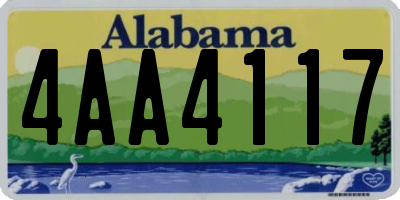 AL license plate 4AA4117