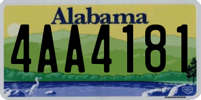 AL license plate 4AA4181