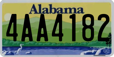 AL license plate 4AA4182