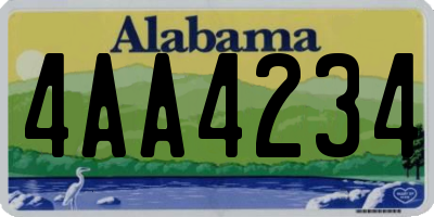 AL license plate 4AA4234