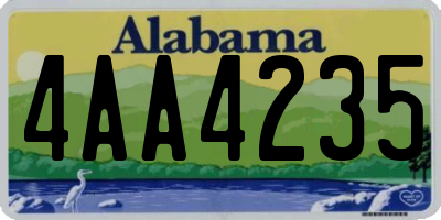 AL license plate 4AA4235