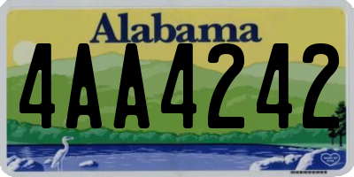 AL license plate 4AA4242