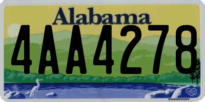 AL license plate 4AA4278