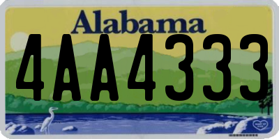 AL license plate 4AA4333