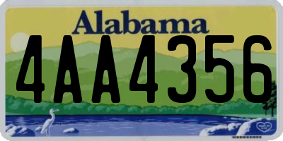 AL license plate 4AA4356
