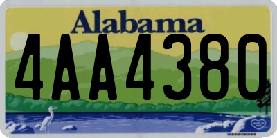 AL license plate 4AA4380