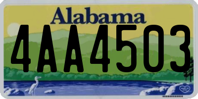 AL license plate 4AA4503