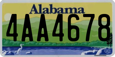 AL license plate 4AA4678