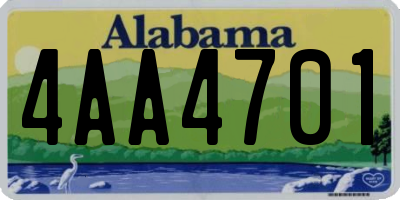 AL license plate 4AA4701