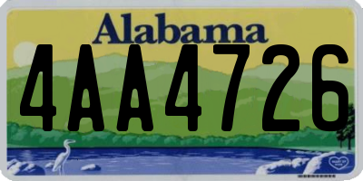 AL license plate 4AA4726