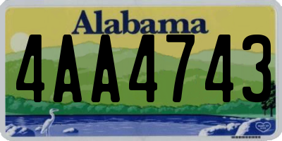 AL license plate 4AA4743