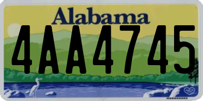 AL license plate 4AA4745