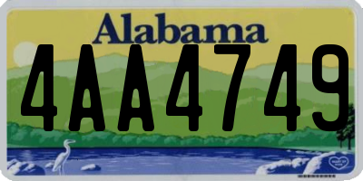 AL license plate 4AA4749