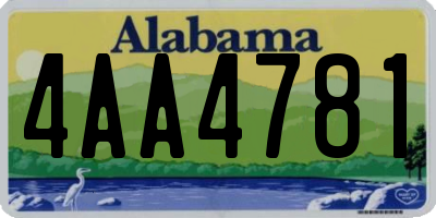 AL license plate 4AA4781