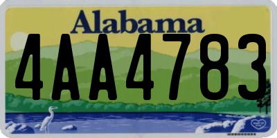AL license plate 4AA4783