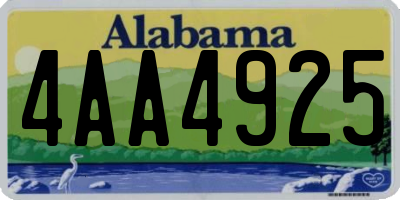 AL license plate 4AA4925