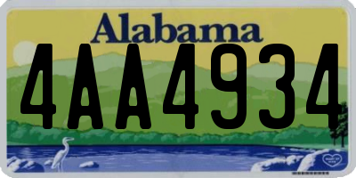 AL license plate 4AA4934