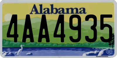 AL license plate 4AA4935