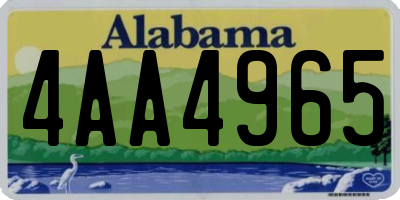 AL license plate 4AA4965