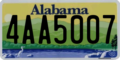 AL license plate 4AA5007