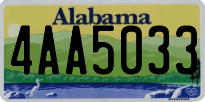AL license plate 4AA5033