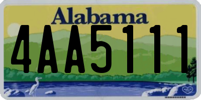 AL license plate 4AA5111