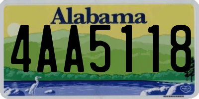 AL license plate 4AA5118