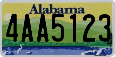 AL license plate 4AA5123