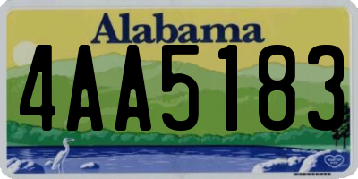 AL license plate 4AA5183