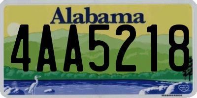 AL license plate 4AA5218