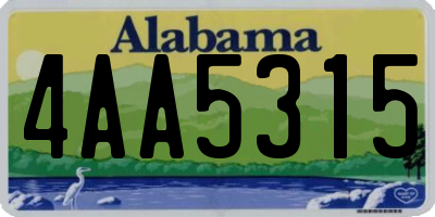 AL license plate 4AA5315