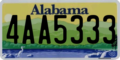 AL license plate 4AA5333