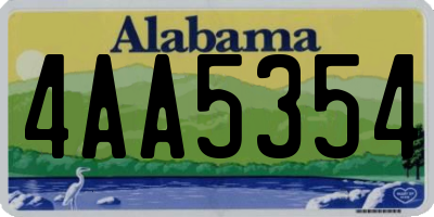 AL license plate 4AA5354